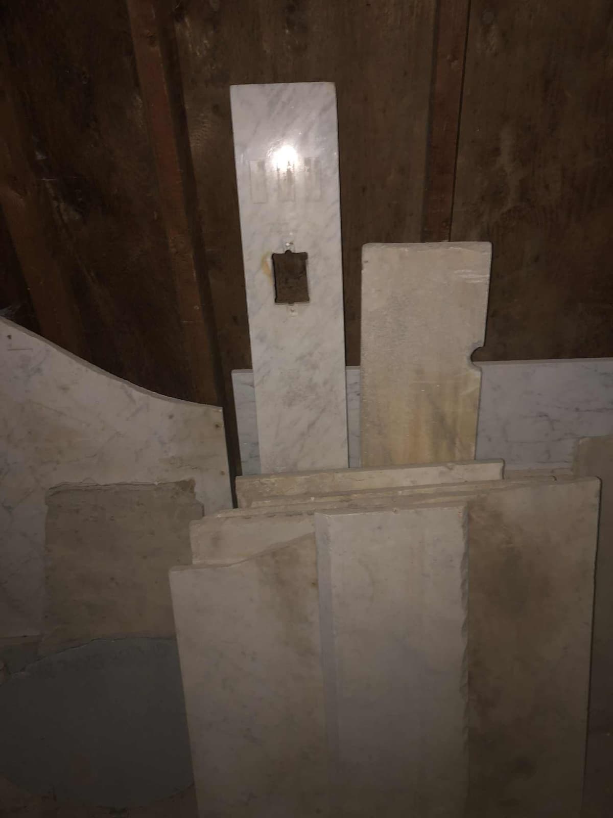 Beautiful restored terrazzo countertop showing aggregate pattern