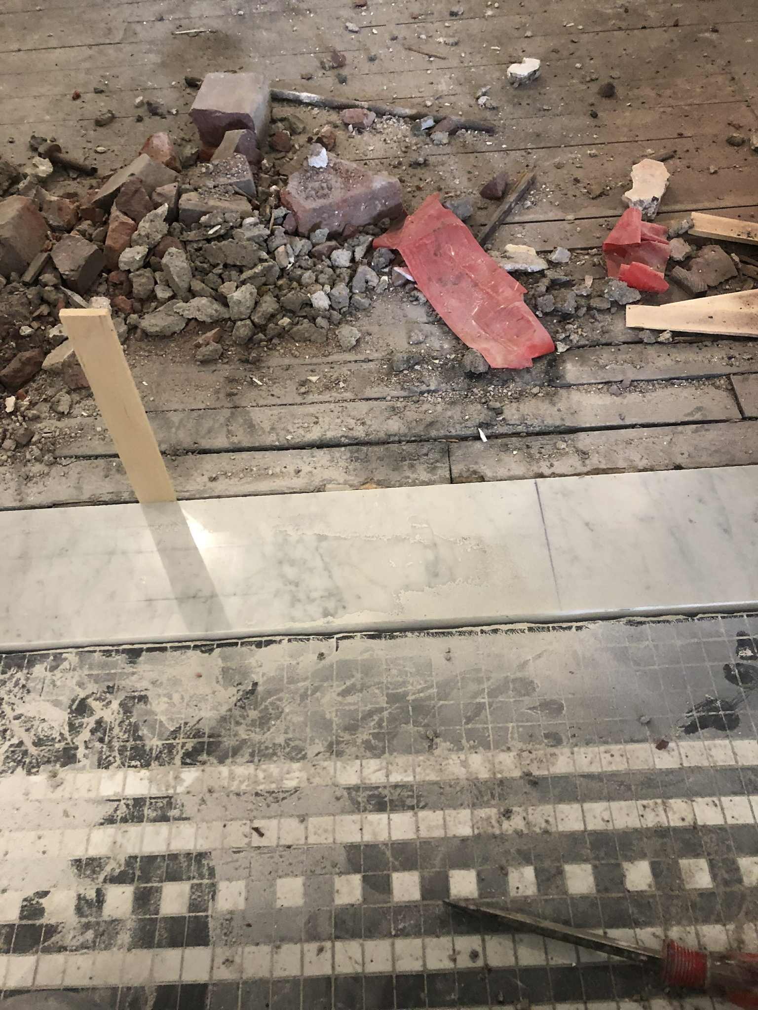 Building lobby terrazzo restoration