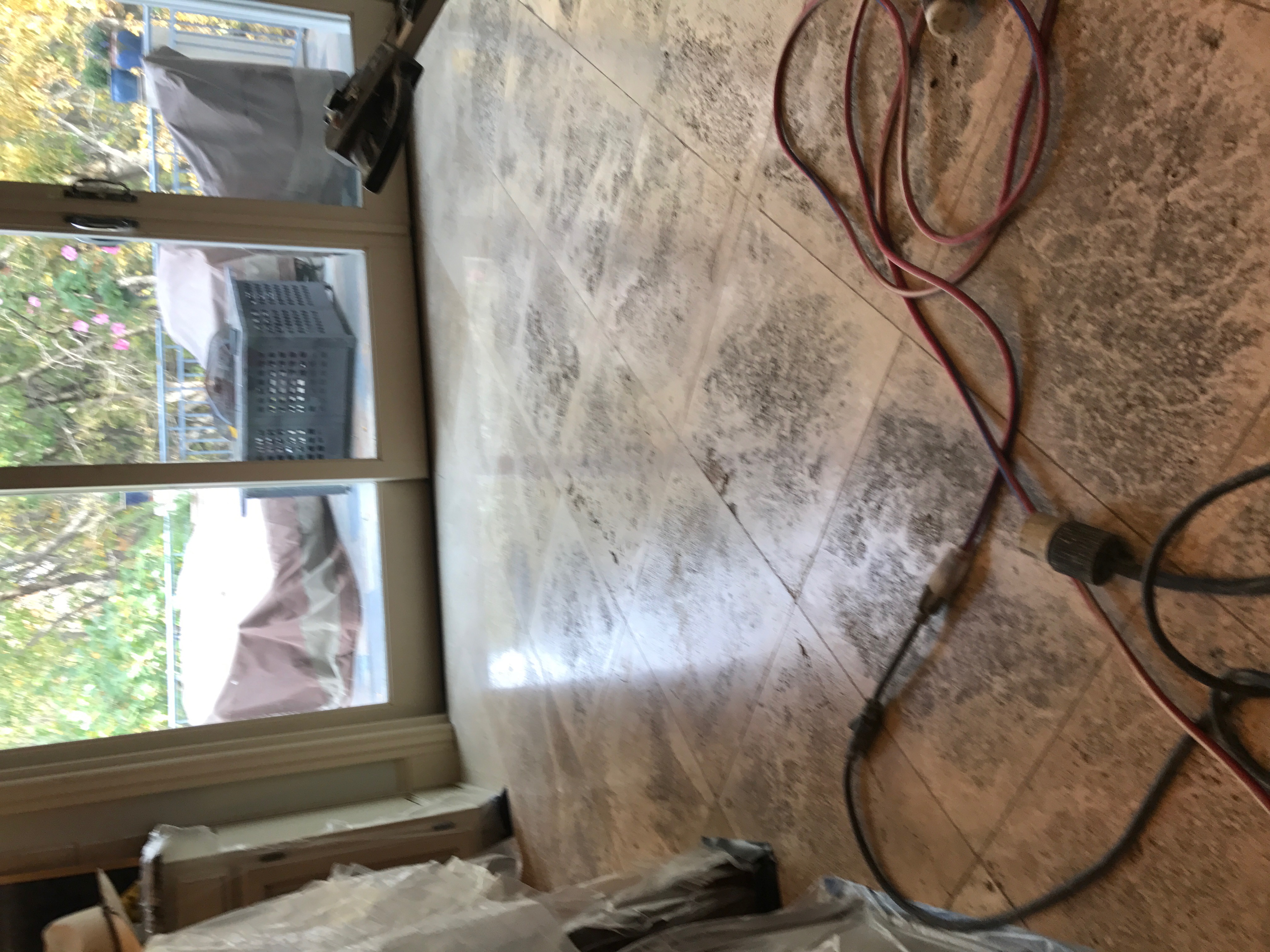 Polished marble floor with mirror finish