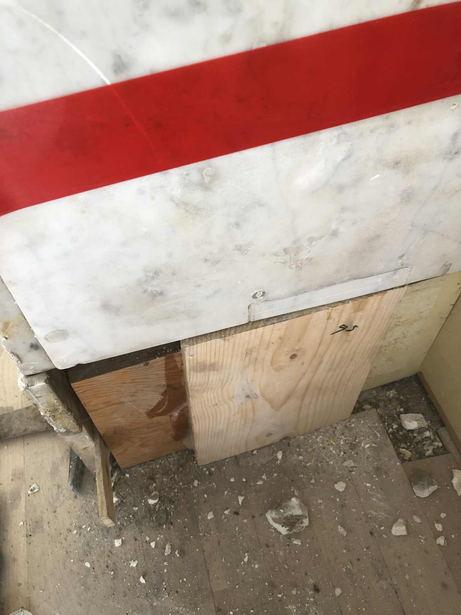 Marble slab installation and preparation