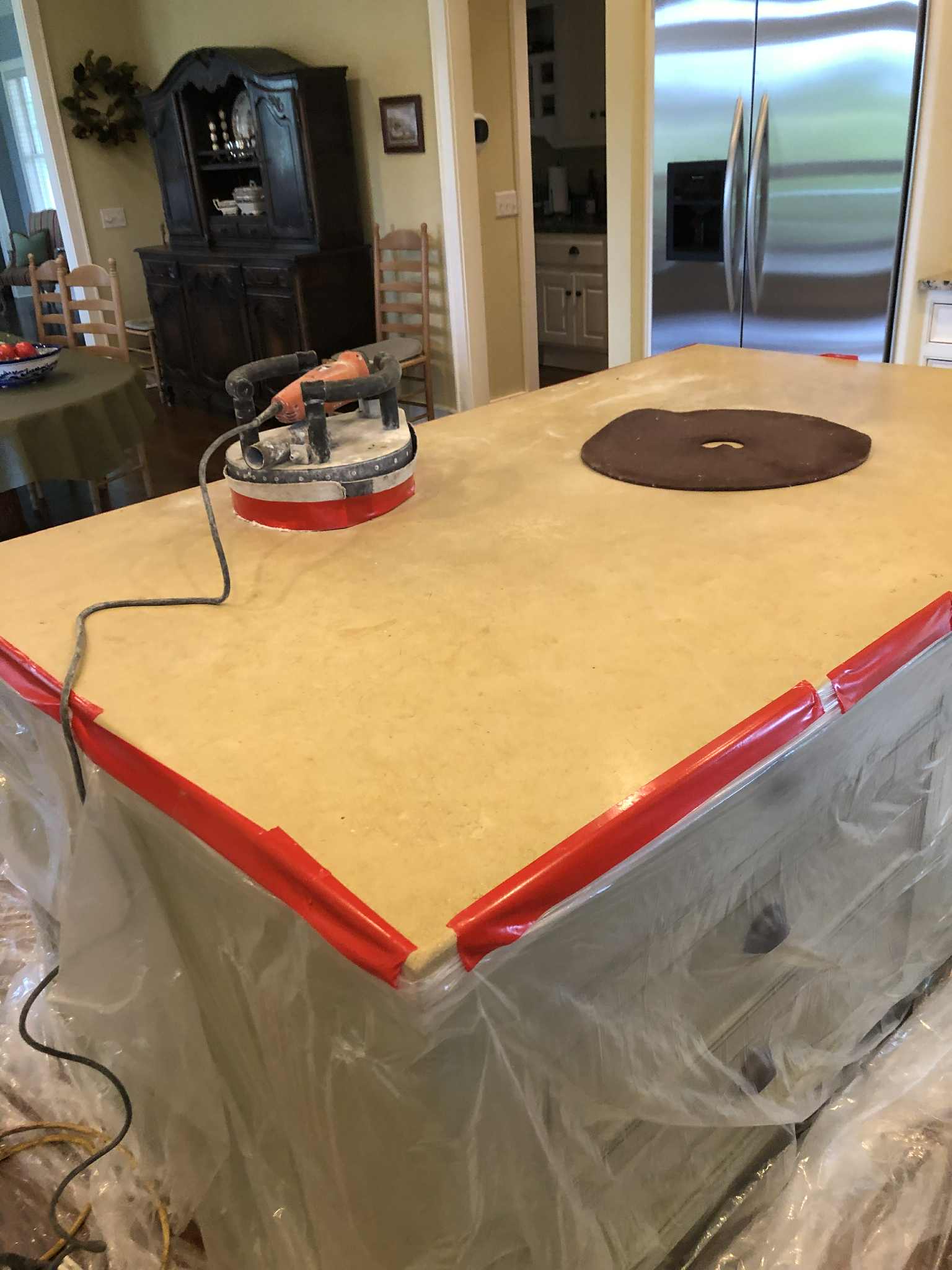 Terrazzo floor with high shine finish